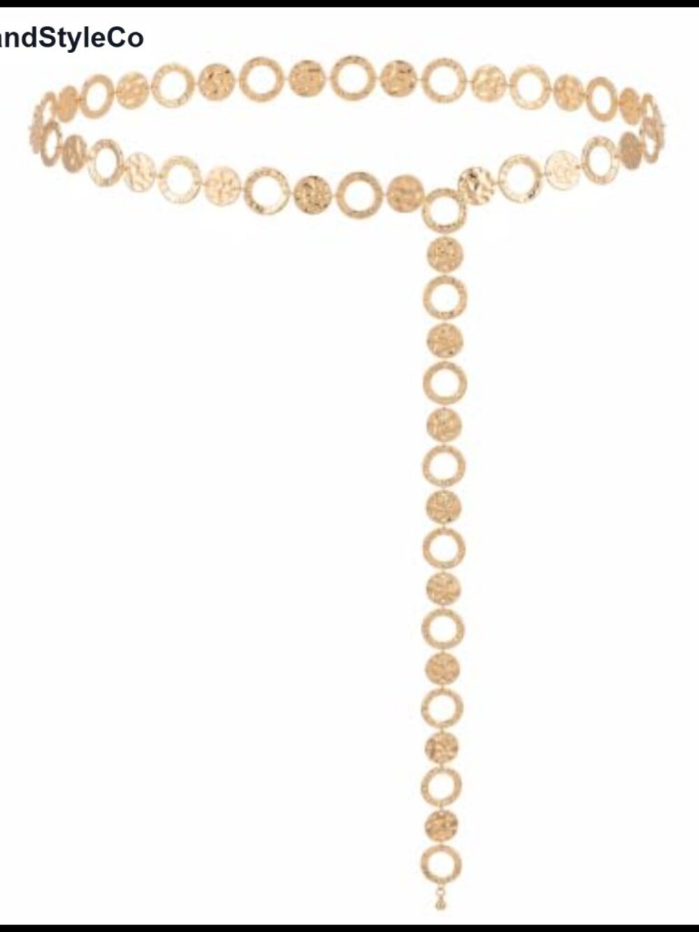 Boho Metal Waist Chain O-Ring Concho Link Belt Adjustable Women's